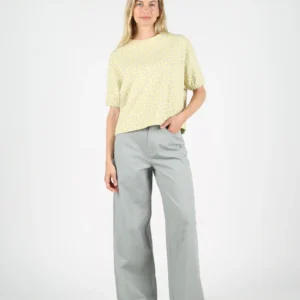 Camiseta WEMOTO jenna de de manga corta jacquard amarillo y beige