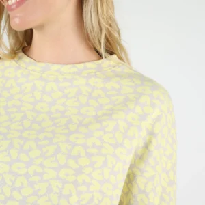 Camiseta WEMOTO jenna de de manga corta jacquard amarillo y beige