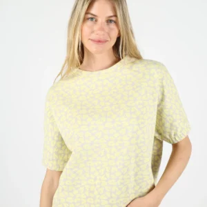 Camiseta WEMOTO jenna de de manga corta jacquard amarillo y beige