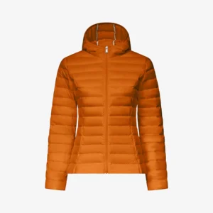 Chaqueta JOTT ligera de pluma con capucha mujer cloe naranja