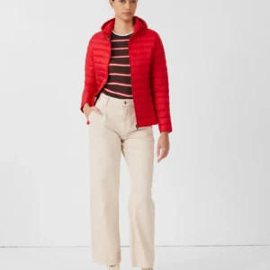 Chaqueta JOTT ligera de pluma con capucha mujer cloe rojo