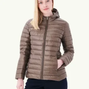 CHAQUETA JOTT CLOE con capucha mujer marrón claro