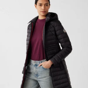 CHAQUETA JOTT VERO con capucha Jott midi 3/4 de plumas pato Mujer negro