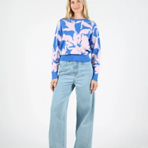 Sudadera WEMOTO nika de cuello redondo en punto de algodón estampado