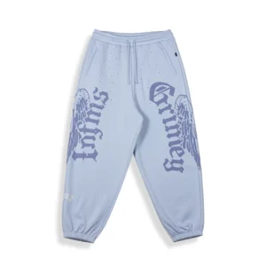 Pantalón GRIMEY sport baggy sweat azul con mini tachuelas