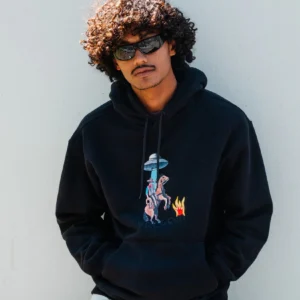 Sudadera VOLCOM con capucha estampada Mickey Mason negra