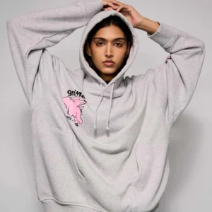 Sudadera GRIMEY con capucha concreat we are above gris estampada