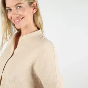 Top WEMOTO de muselina para mujer Polly beige natural