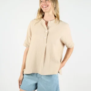 Top WEMOTO de muselina para mujer Polly beige natural