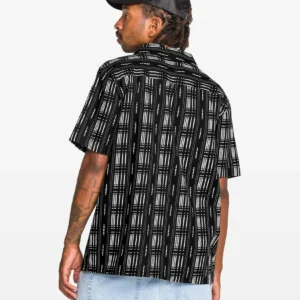 Camisa VOLCOM hombre estampada llamativa macross negro y blanco
