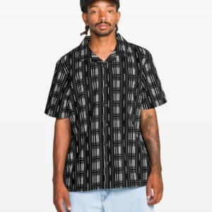 Camisa VOLCOM hombre estampada llamativa macross negro y blanco