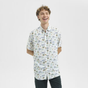 Camisa manga corta PEANUTS-SNOOPY BEACH White estampada