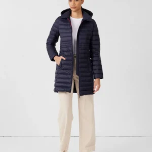CHAQUETA JOTT VERO con capucha Jott midi 3/4 de plumas pato Mujer azul marino