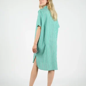 Vestido WEMOTO camisero dorine de rayas verde