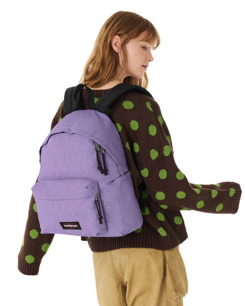 Mochila eastpak ek0a5bg day pak´r con funda portatil y porta botellas lila purpurina