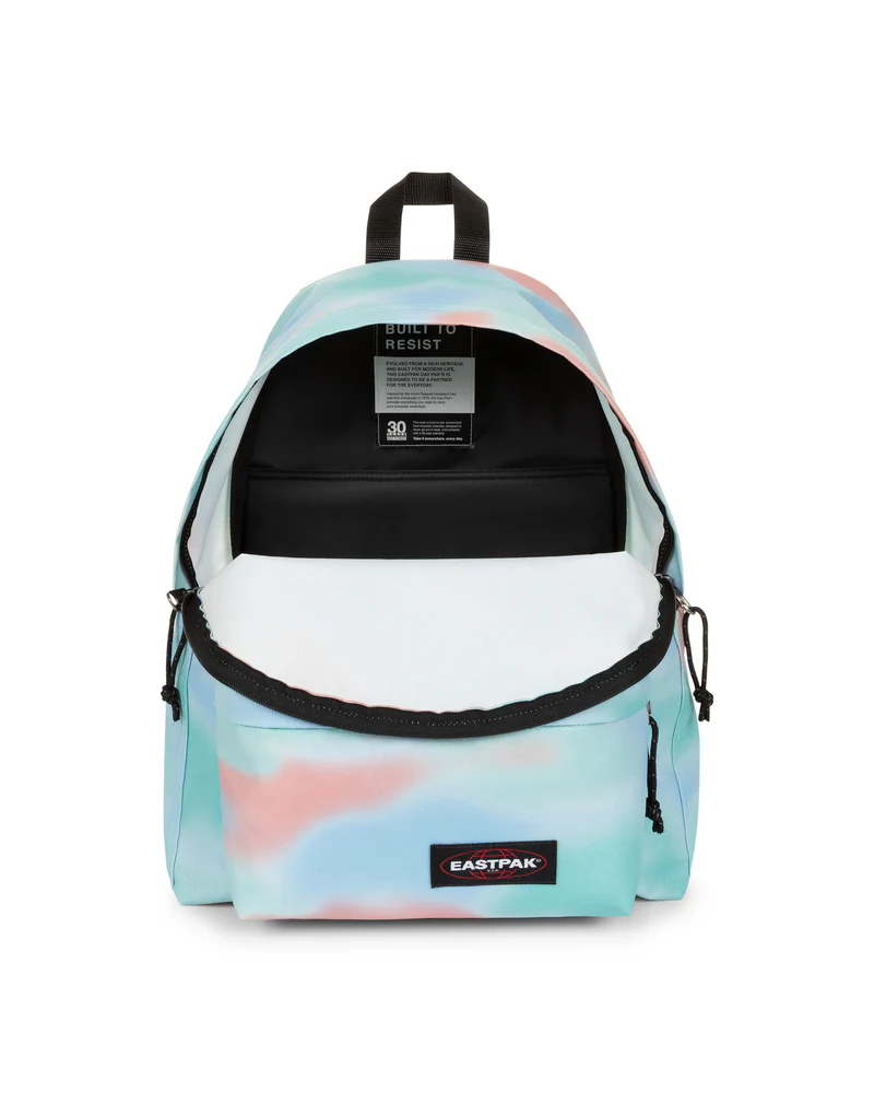 Mochila EASTPAK ek0a5bg day pak´r con funda portatil y porta botellas tie dye purpurina