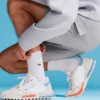 Zapatillas LACOSTE deportivas estilosas elite active blanco azul y naranja