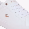 Zapatillas LACOSTE mujer powercourt 2 sneakers blancas cocodrilo rosa