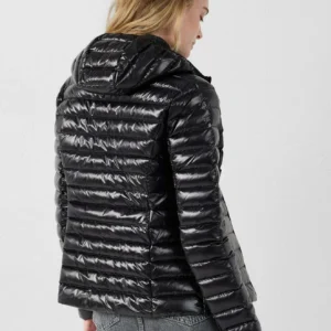 Chaqueta JOTT ligera de pluma con capucha mujer cloe brillo brillante