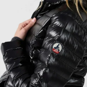 Chaqueta JOTT ligera de pluma con capucha mujer cloe brillo brillante