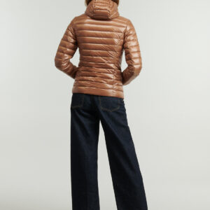 Chaqueta JOTT ligera de pluma con capucha mujer cloe brillo brillante
