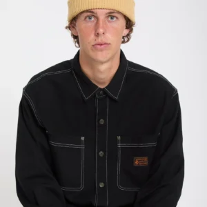 Camisa VOLCOM manga larga levelstone ls negra