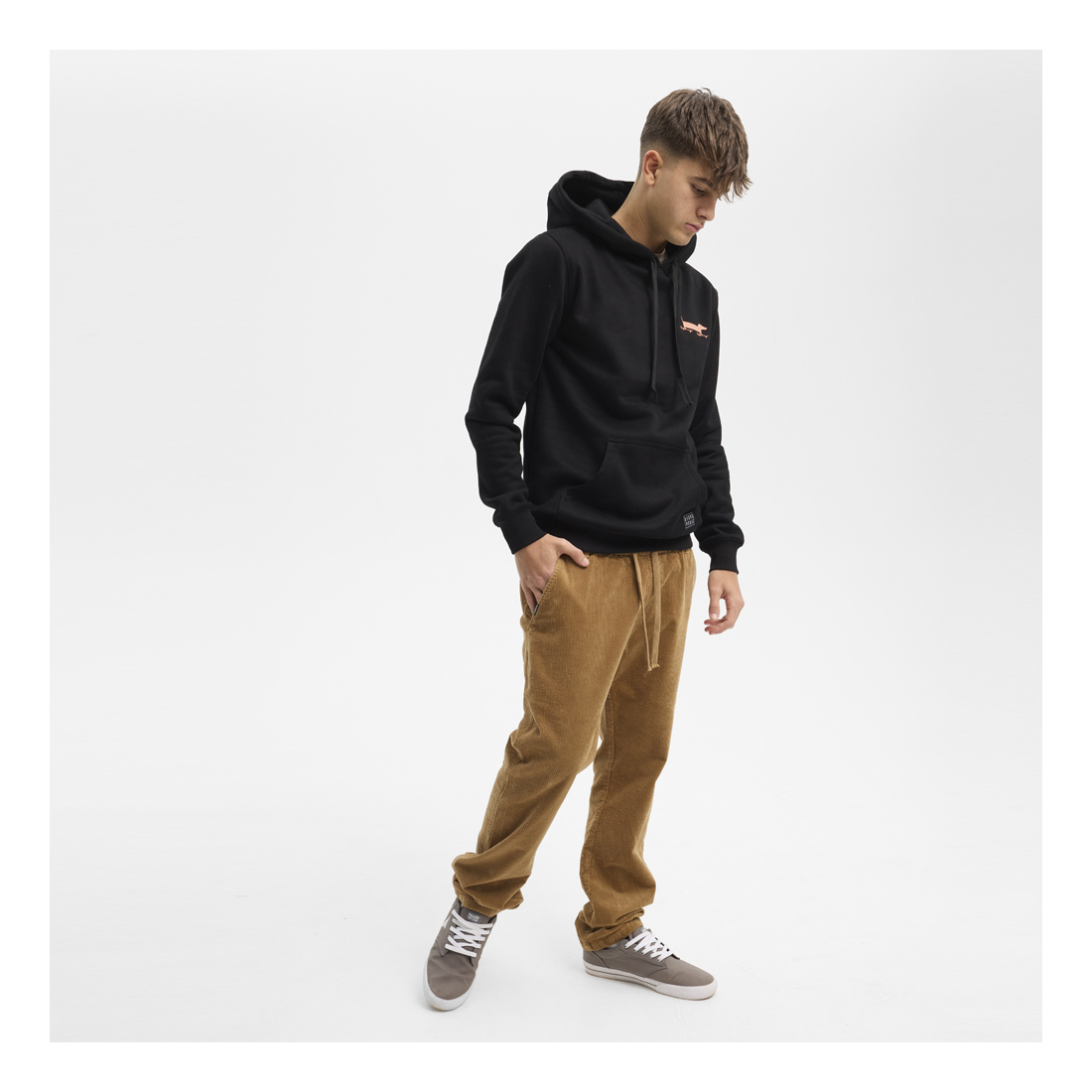 Sudadera Hydroponic-Capucha Perro Salchicha Negra