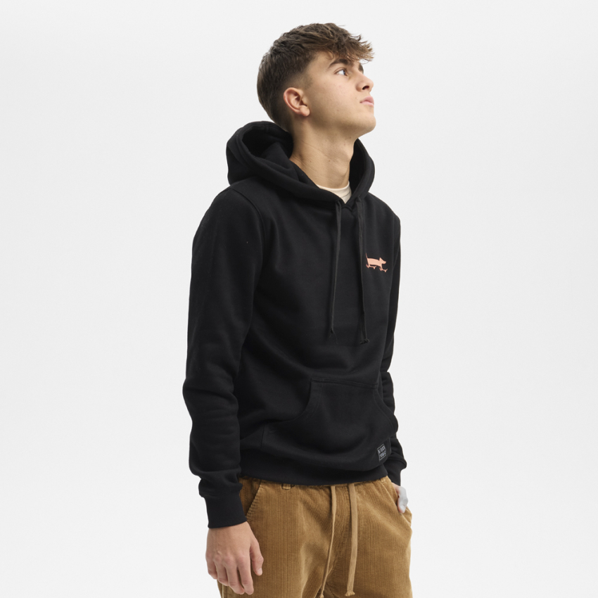 Sudadera Hydroponic-Capucha Perro Salchicha Negra