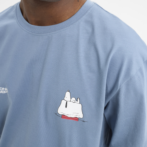 Camiseta HYDROPONIC Manga Larga Peanuts Ski Lift Slate Azul Claro