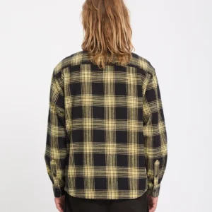 Camisa VOLCOM de cuadros fa ozzy plaid mustard negro y amarillo