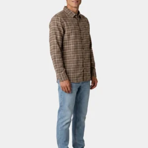 Camisa VOLCOM Hombre De Franela Caden Plaid Ls Cuadros Marrón Claro