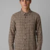 Camisa VOLCOM Hombre De Franela Caden Plaid Ls Cuadros Marrón Claro