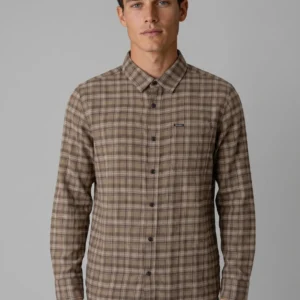 Camisa VOLCOM Hombre De Franela Caden Plaid Ls Cuadros Marrón Claro