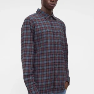 Camisa VOLCOM Hombre De Franela Caden Plaid Ls Cuadros Berenjena Azul