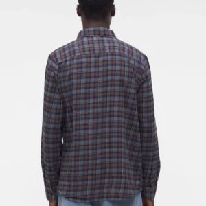 Camisa VOLCOM Hombre De Franela Caden Plaid Ls Cuadros Berenjena Azul