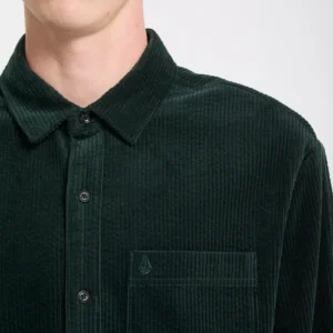 Camisa VOLCOM De Pana Fostered ii Cord Verde Oscuro