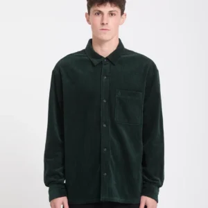 Camisa VOLCOM De Pana Fostered ii Cord Verde Oscuro