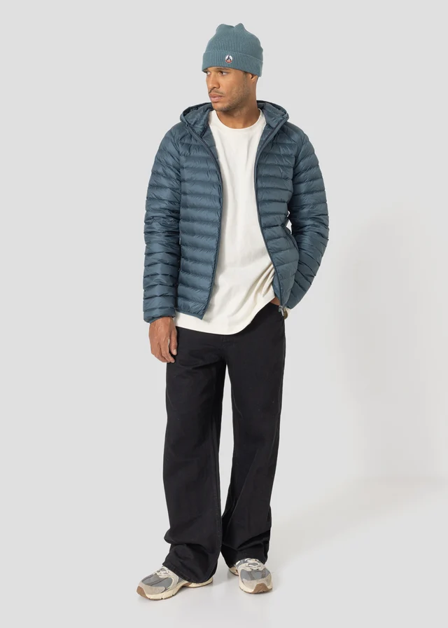 Chaqueta JOTT Con Capucha Hombre De Plumas NICO 13j Algae Blue Azul