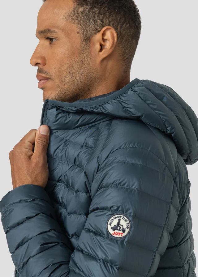 Chaqueta JOTT Con Capucha Hombre De Plumas NICO 13j Algae Blue Azul